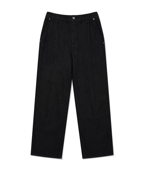 straight denim pants black
