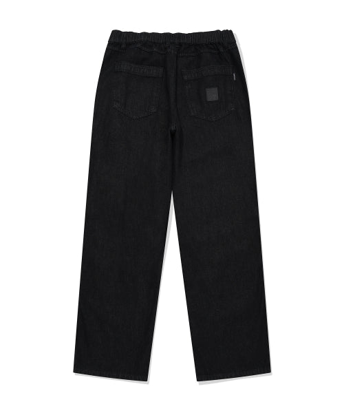 straight denim pants black
