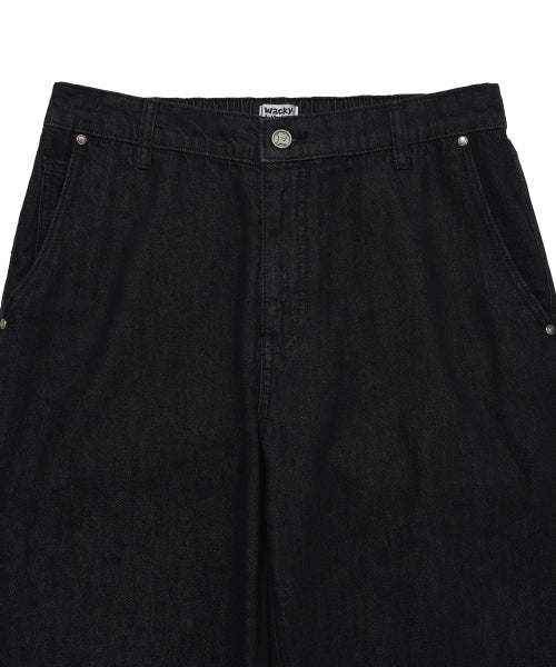 straight denim pants black