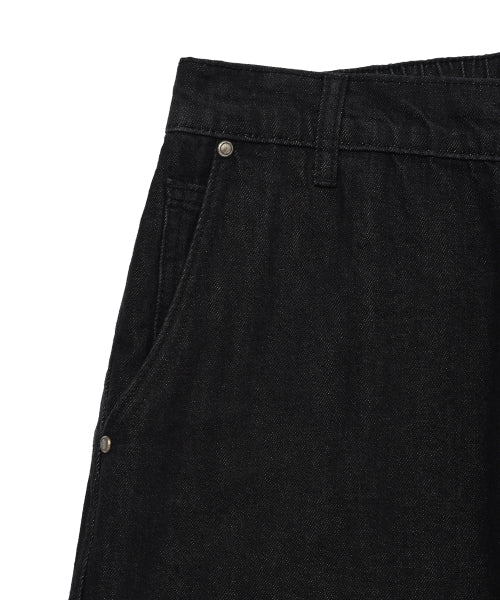 straight denim pants black