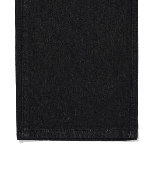 straight denim pants black