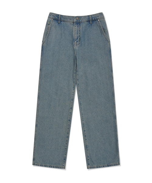 straight denim pants light blue