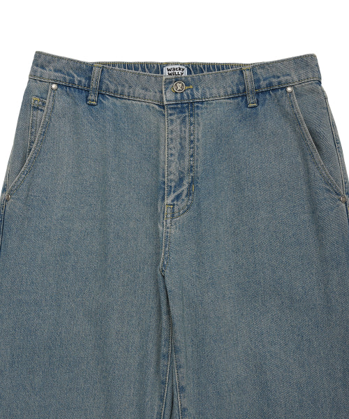 straight denim pants light blue