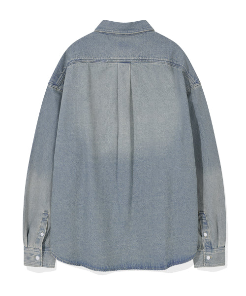 washed-out denim long-sleeved shirt blue