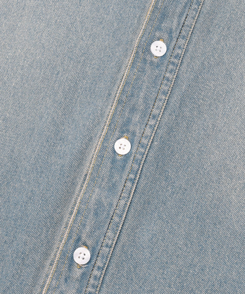 washed-out denim long-sleeved shirt blue