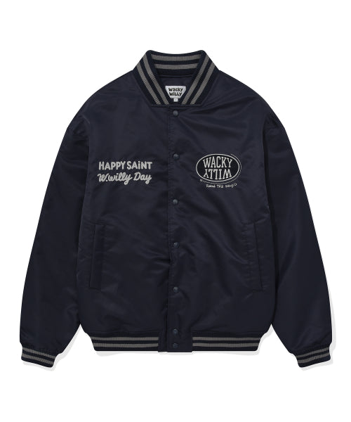 Nylon Varsity Jumper Navy