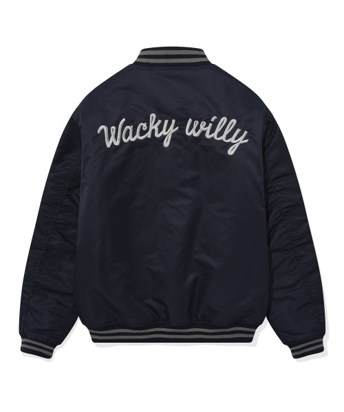 Nylon Varsity Jumper Navy