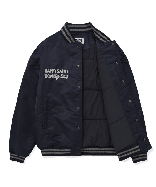 Nylon Varsity Jumper Navy