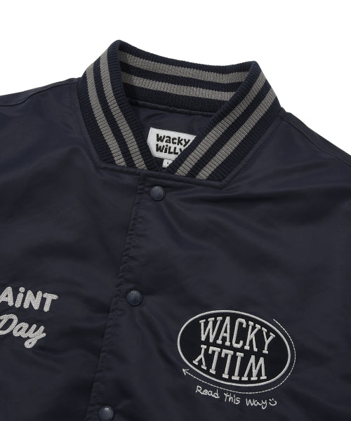 Nylon Varsity Jumper Navy