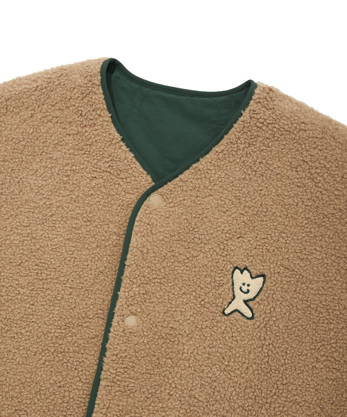 Quilting Fleece Reversible Jumper Beige
