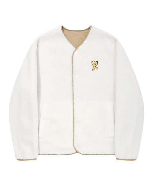 quilting fleece reversible jumper cream