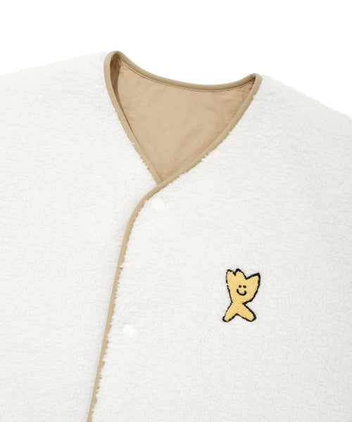 quilting fleece reversible jumper cream