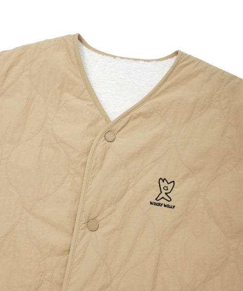 quilting fleece reversible jumper cream