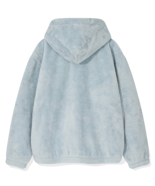 Fluffy Hooded Jumper Blue