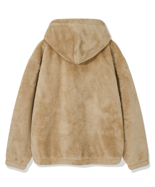 Fluffy Hooded Jumper Beige