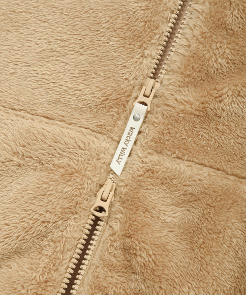 Fluffy Hooded Jumper Beige