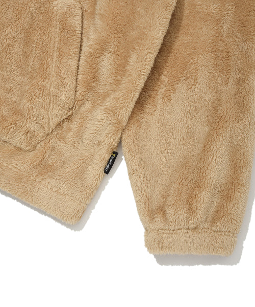 Fluffy Hooded Jumper Beige