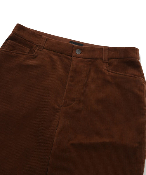 [FABRIC BELT] CORDUROY SEMI-WIDE PANTS