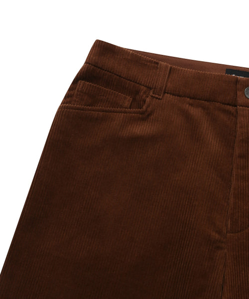 [FABRIC BELT] CORDUROY SEMI-WIDE PANTS