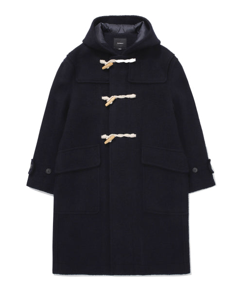 BOUCLE HOODIE DUFFLE COAT