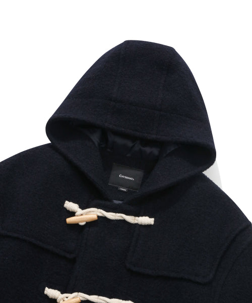 BOUCLE HOODIE DUFFLE COAT