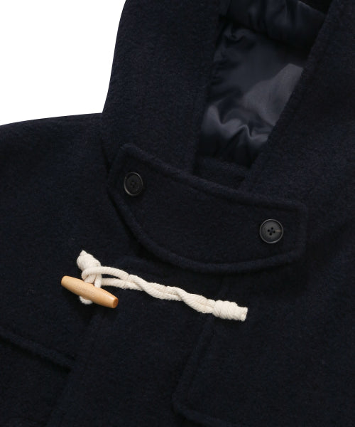 BOUCLE HOODIE DUFFLE COAT
