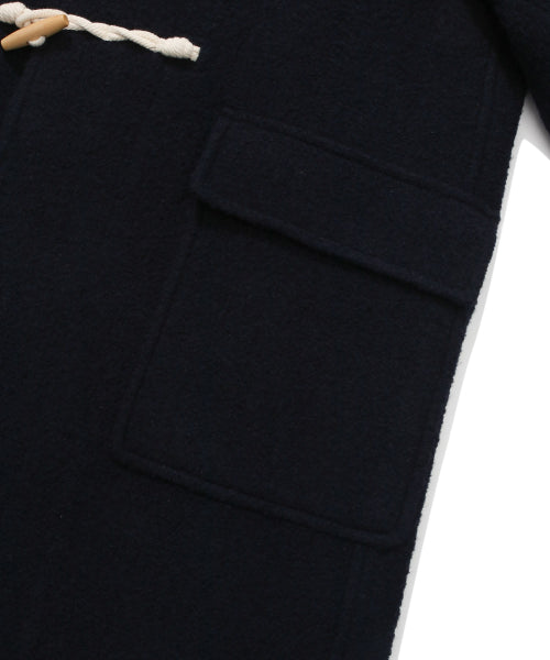 BOUCLE HOODIE DUFFLE COAT