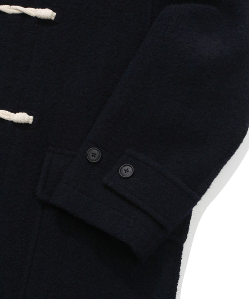 BOUCLE HOODIE DUFFLE COAT