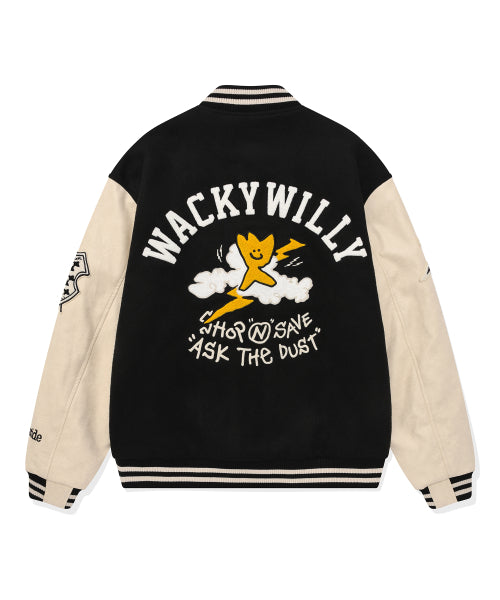 Patchwork Varsity Jacket Black