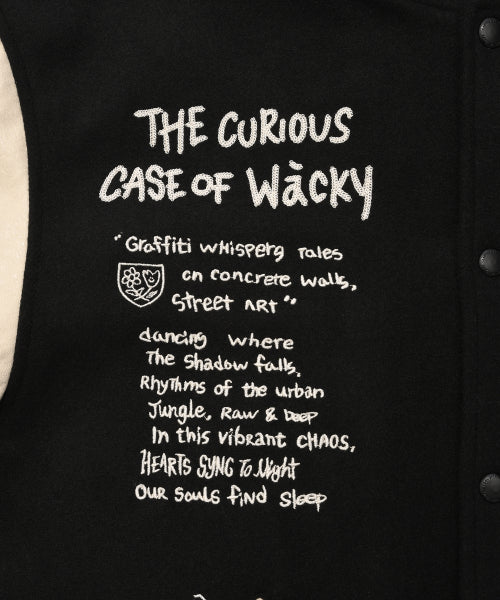 Patchwork Varsity Jacket Black