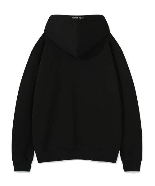 Logo Wappen Napping Hooded Zip-Up Black