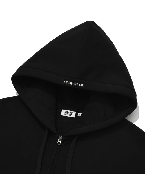 Logo Wappen Napping Hooded Zip-Up Black