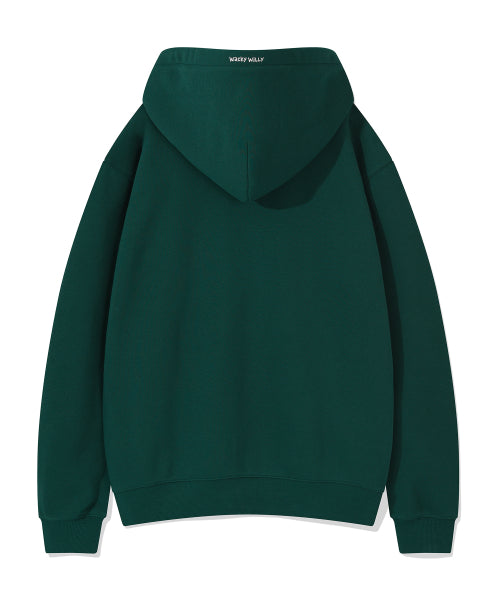 Logo Wappen Napping Hooded Zip-Up Green