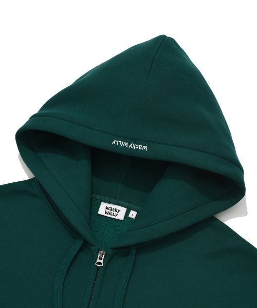 Logo Wappen Napping Hooded Zip-Up Green