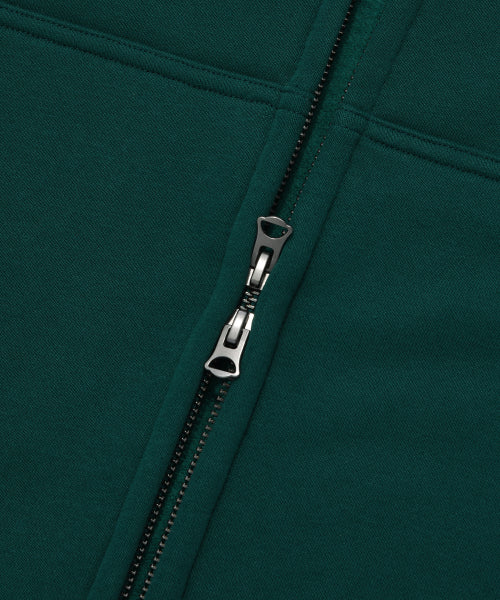 Logo Wappen Napping Hooded Zip-Up Green