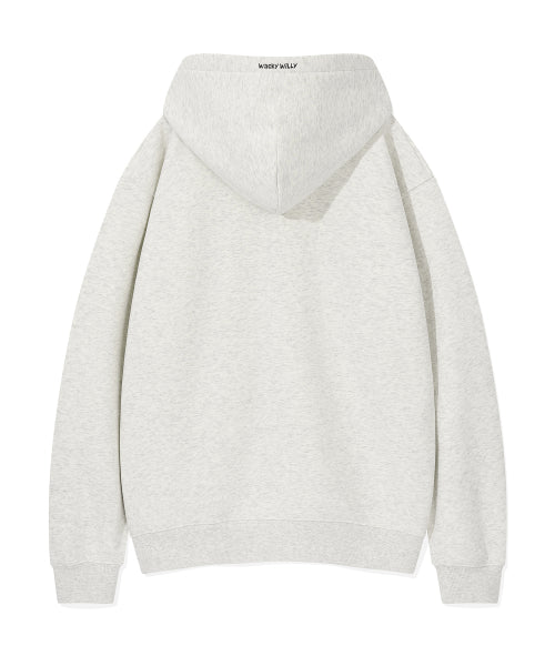 Logo Wappen Napping Hooded Zip-Up Oatmeal