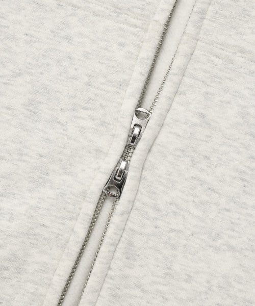Logo Wappen Napping Hooded Zip-Up Oatmeal