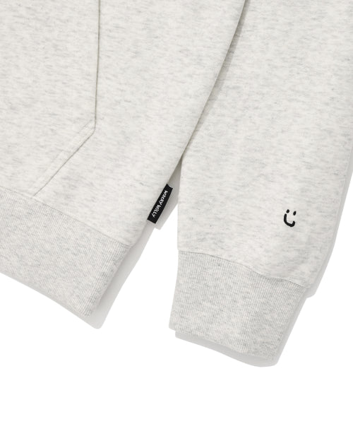 Logo Wappen Napping Hooded Zip-Up Oatmeal