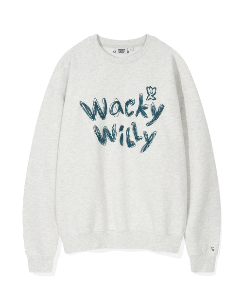 typo embroidered napping sweatshirt light gray