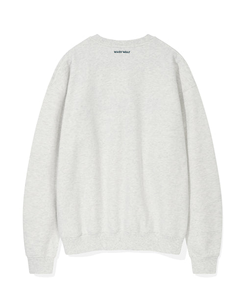 typo embroidered napping sweatshirt light gray