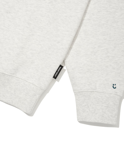 typo embroidered napping sweatshirt light gray