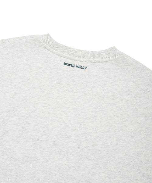 typo embroidered napping sweatshirt light gray