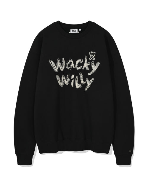 typo embroidered napping sweatshirt black