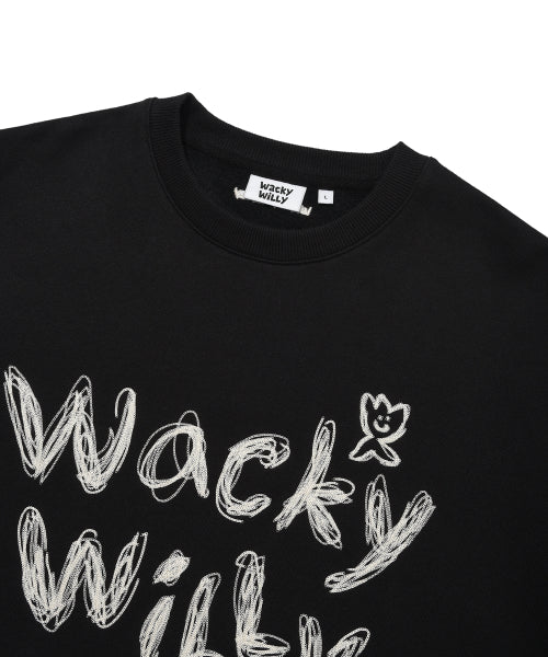 typo embroidered napping sweatshirt black