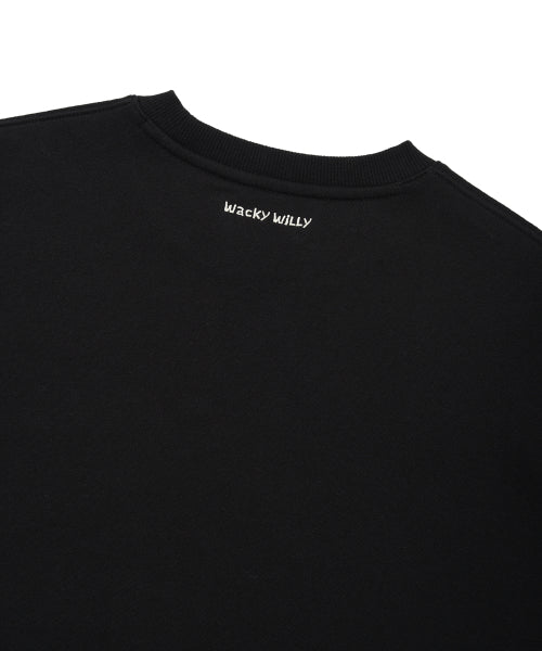 typo embroidered napping sweatshirt black