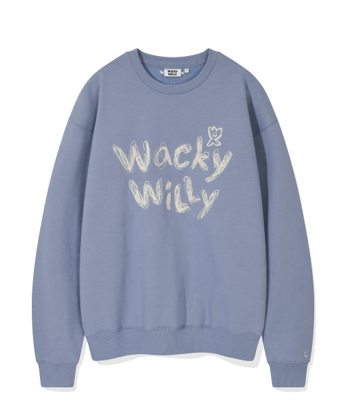 typo embroidered napping sweatshirt blue
