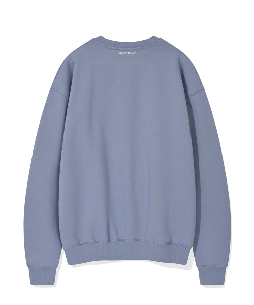 typo embroidered napping sweatshirt blue