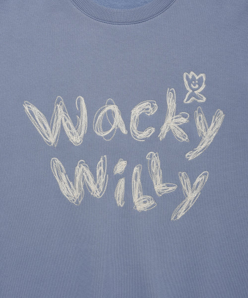 typo embroidered napping sweatshirt blue