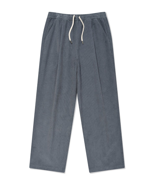 Corduroy banding pants blue