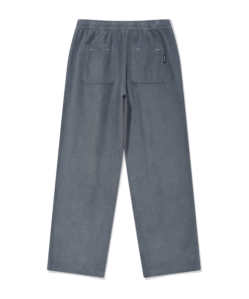 Corduroy banding pants blue